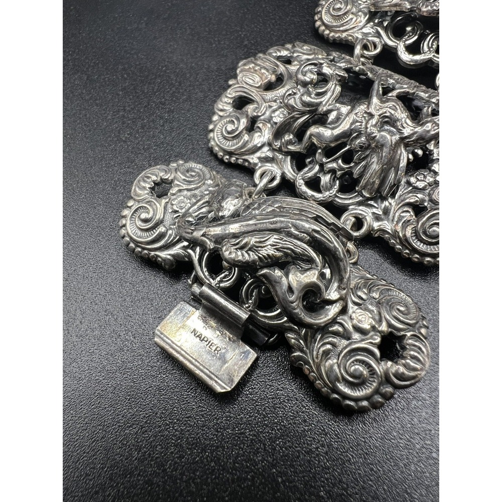 Rare Vintage NAPIER Griffin Sea Serpent Dragon Bracelet - Picture 5 of 6